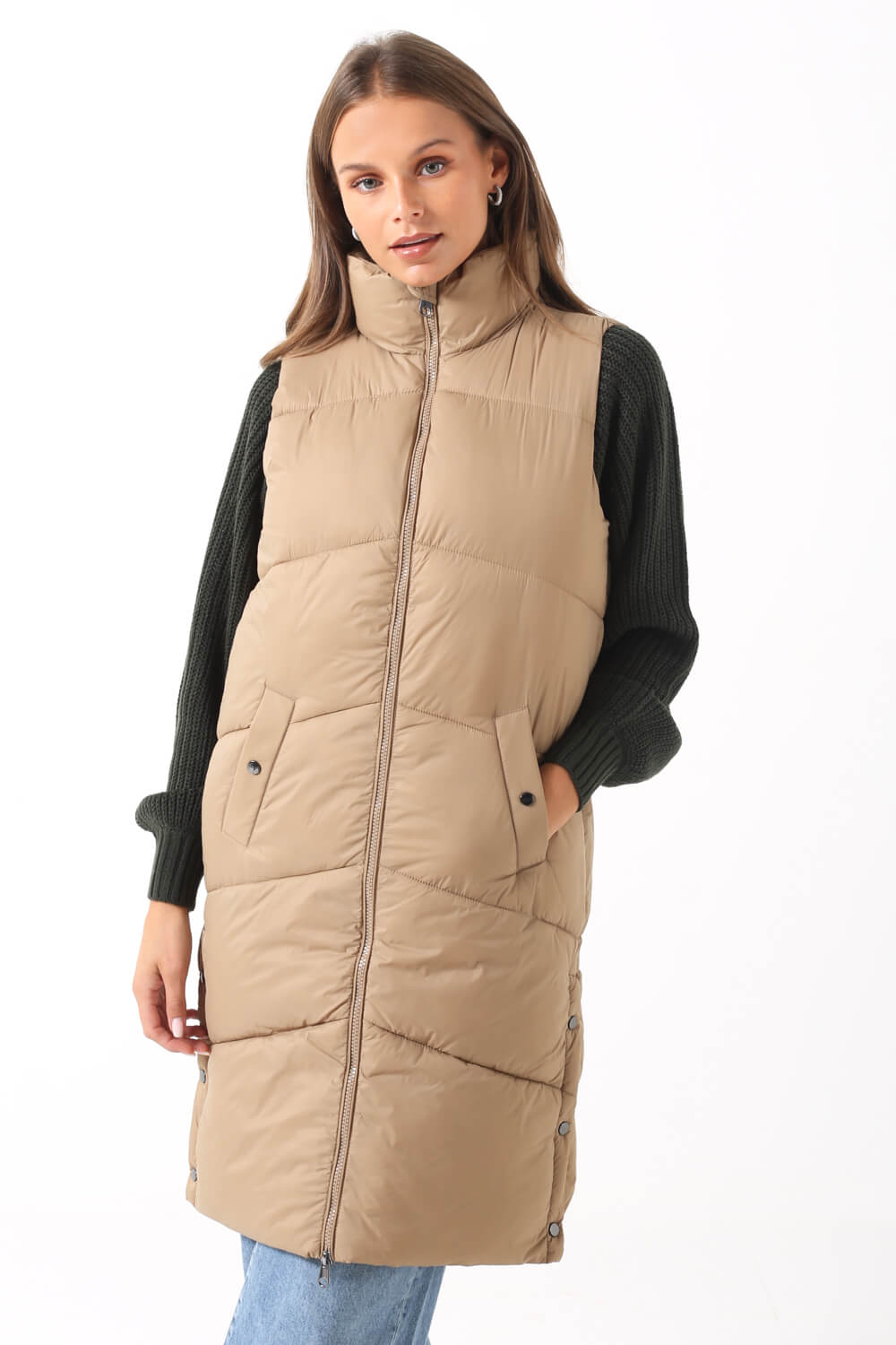 Uppsala Padded Gilet in Tan