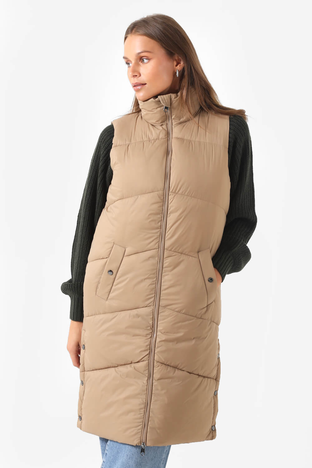 Uppsala Padded Gilet in Tan