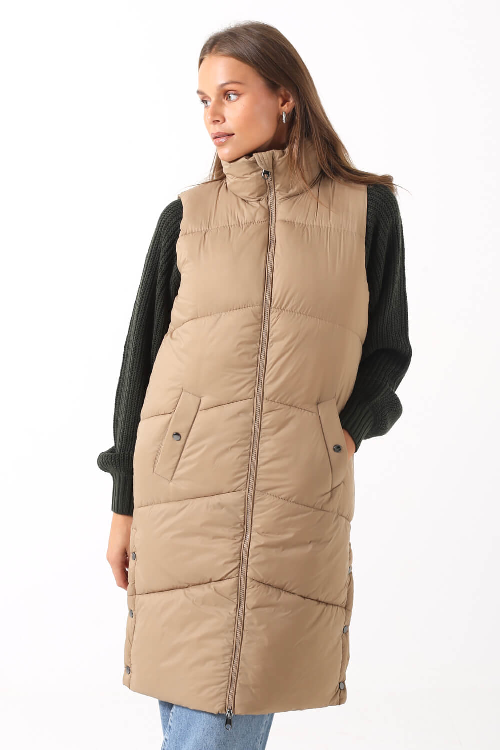 Uppsala Padded Gilet in Tan