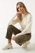 Holly Puff Sleeves High Neck Pullover in Beige