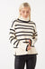Saba Rollneck Knit Striped Jumper in Beige and Black