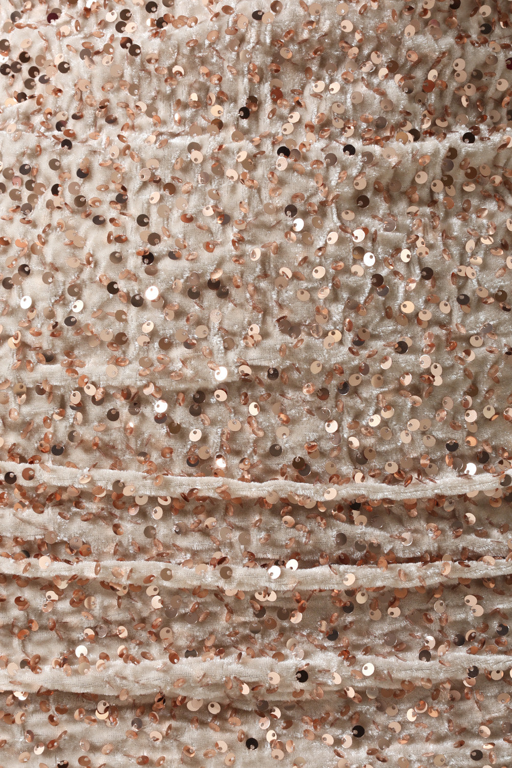 Bella LS Short Sequin Dress in Champagne