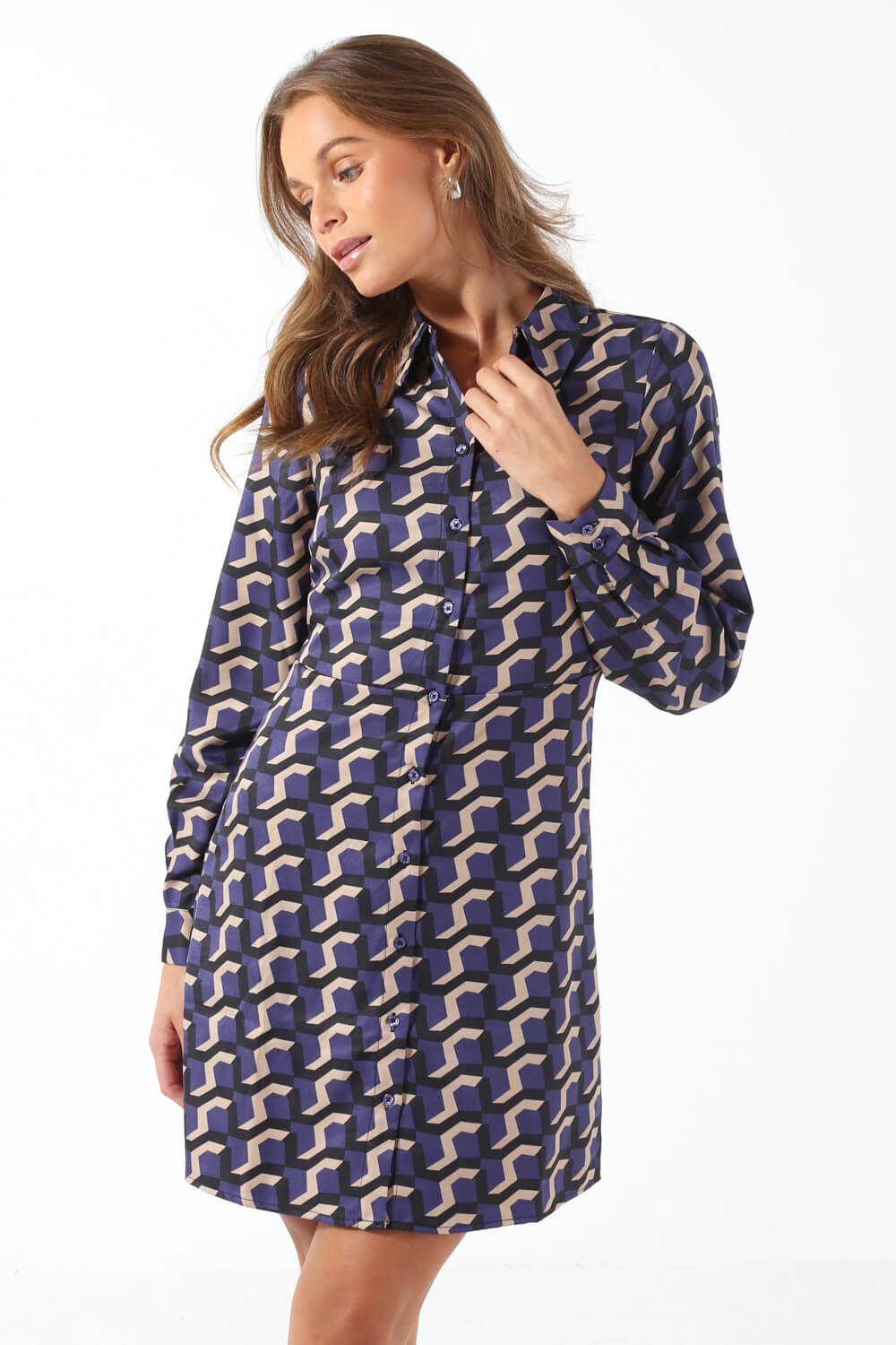 Sora LS Short Dress in Purple