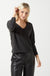 Blis 7/8 V-Neck Top in Black Marl