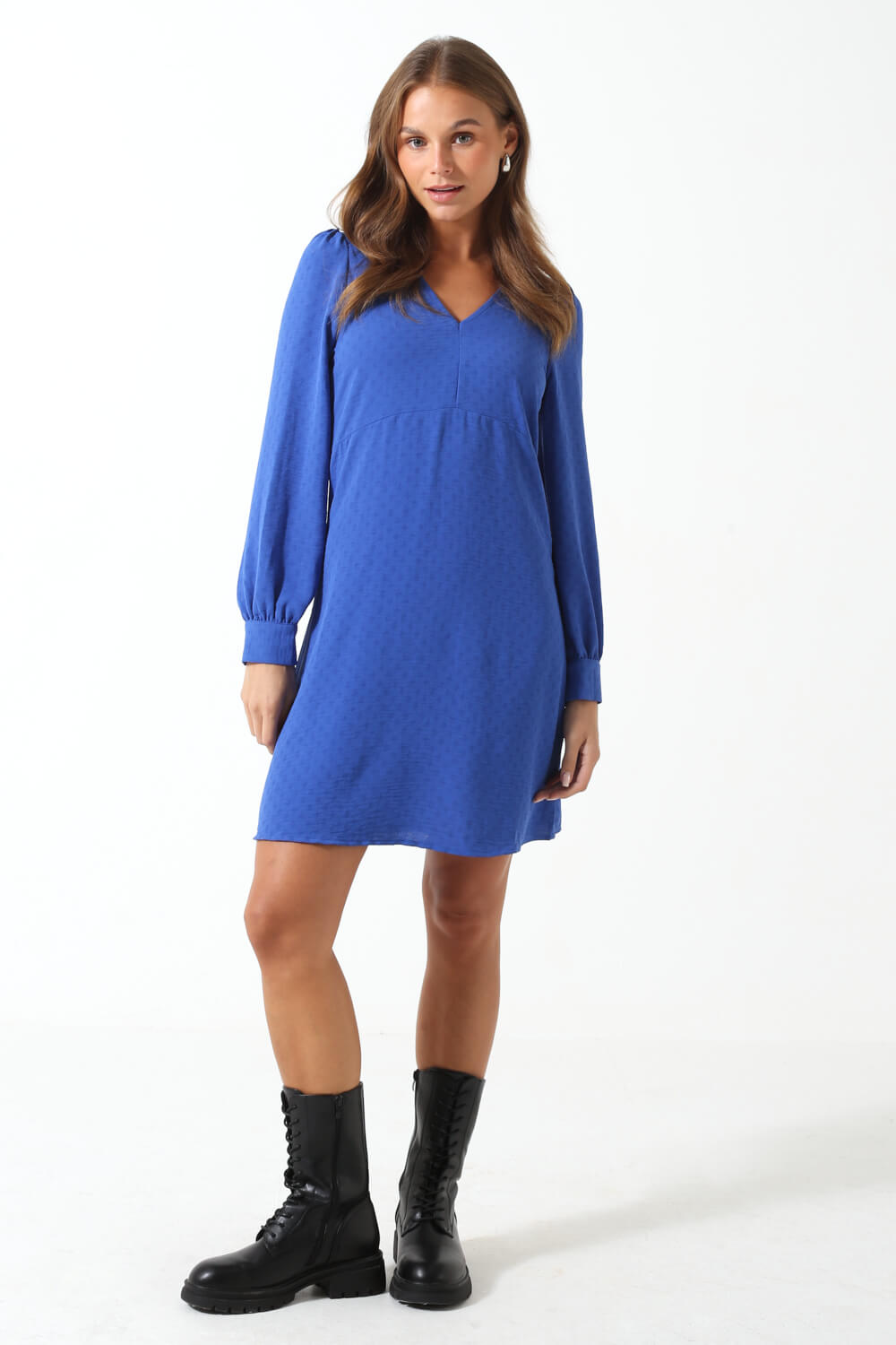 Teen LS Short Dress in Blue