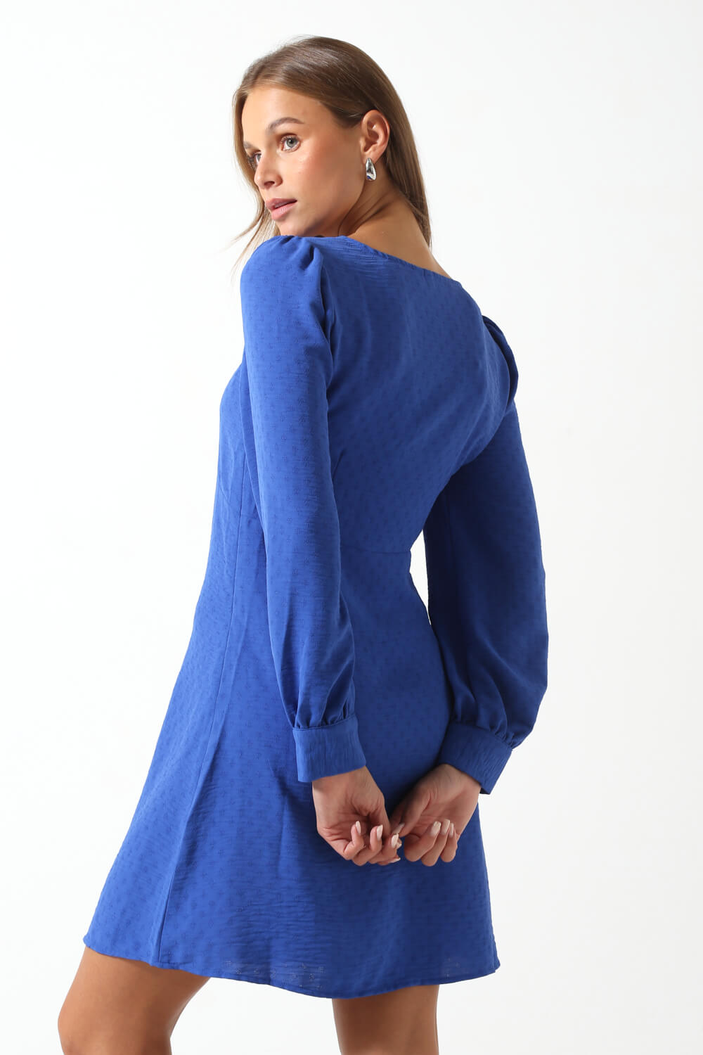 Teen LS Short Dress in Blue