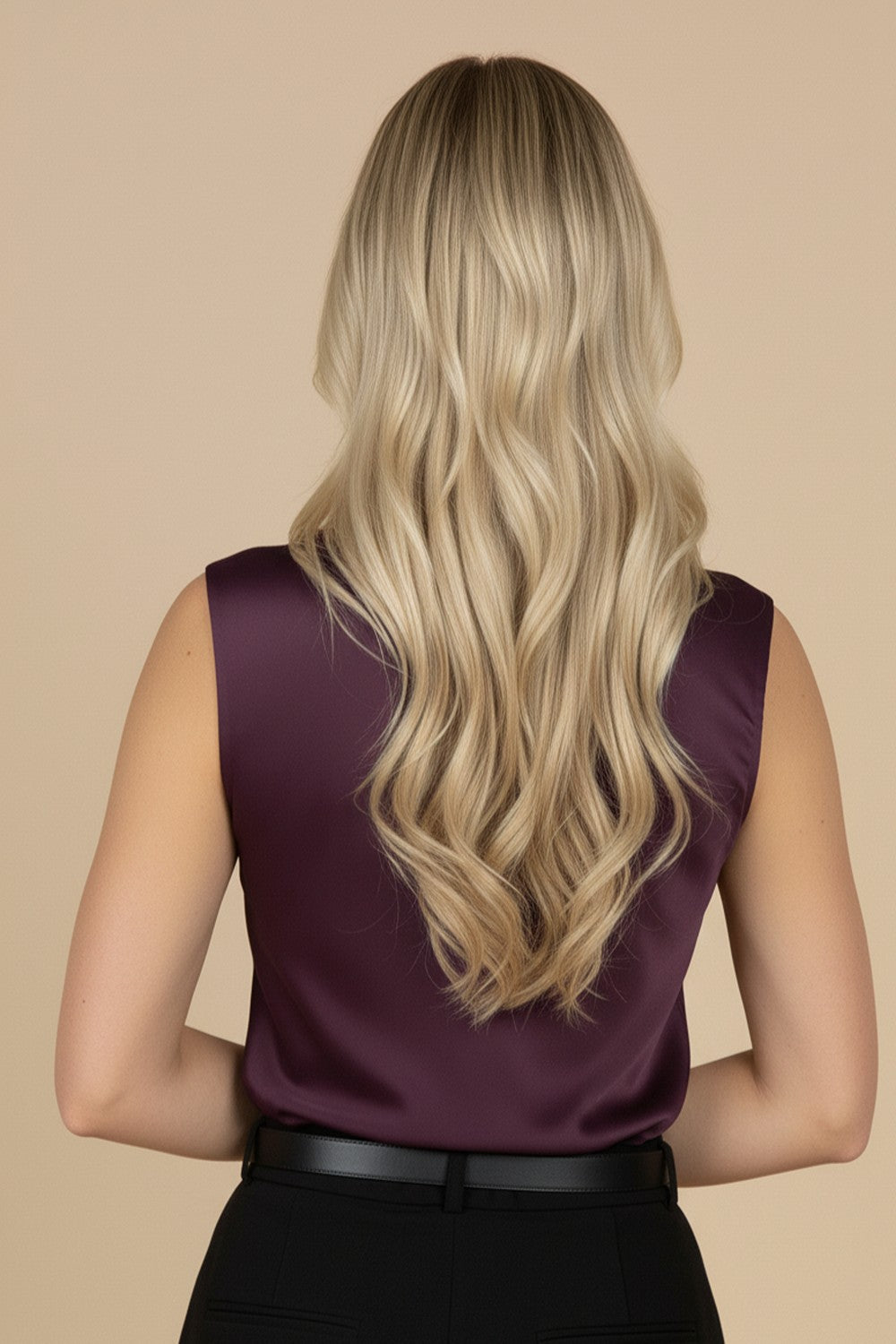 Lia Satin Cowl Neck Top in Purple