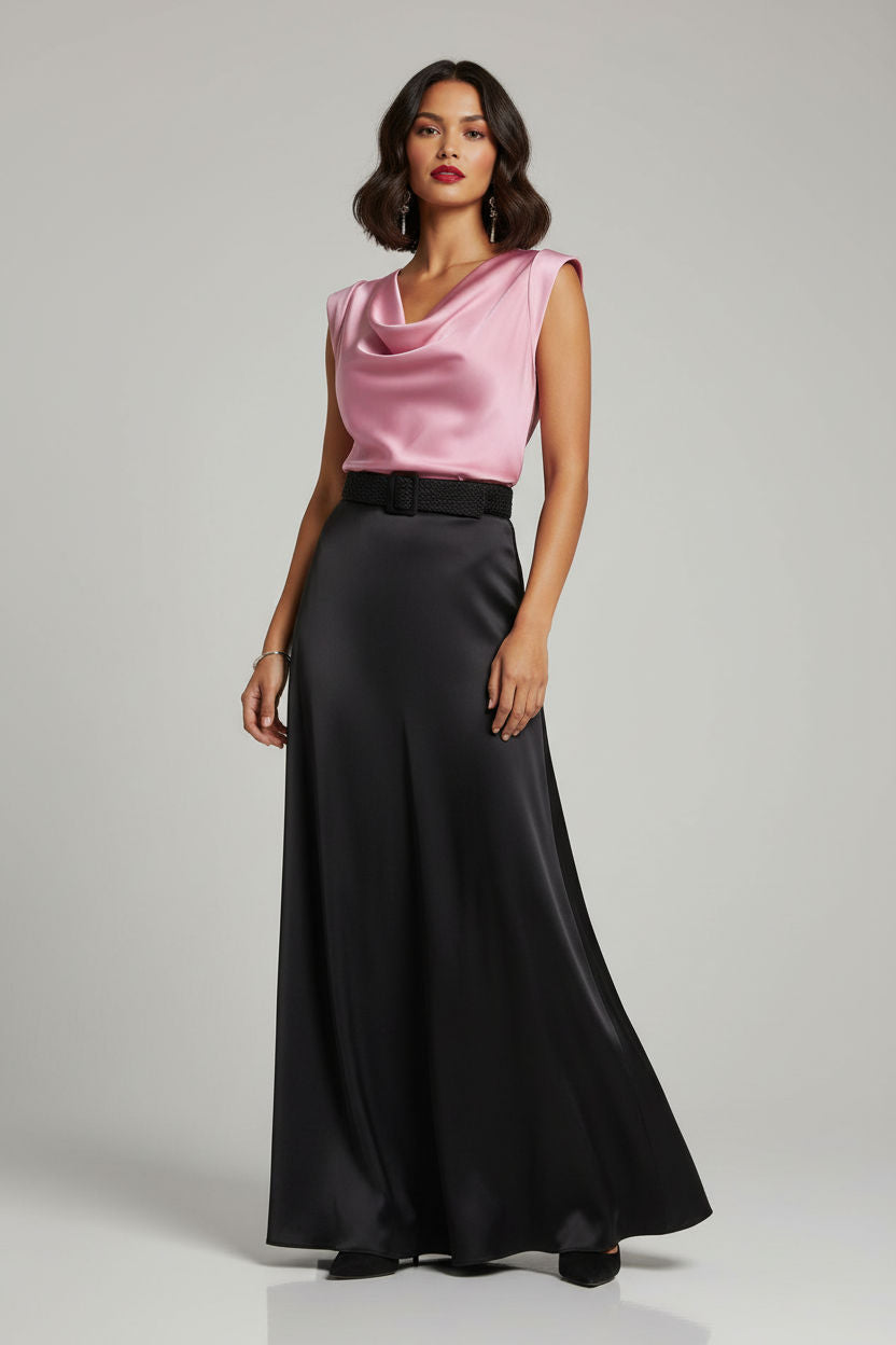 Cowl Neck Satin Top