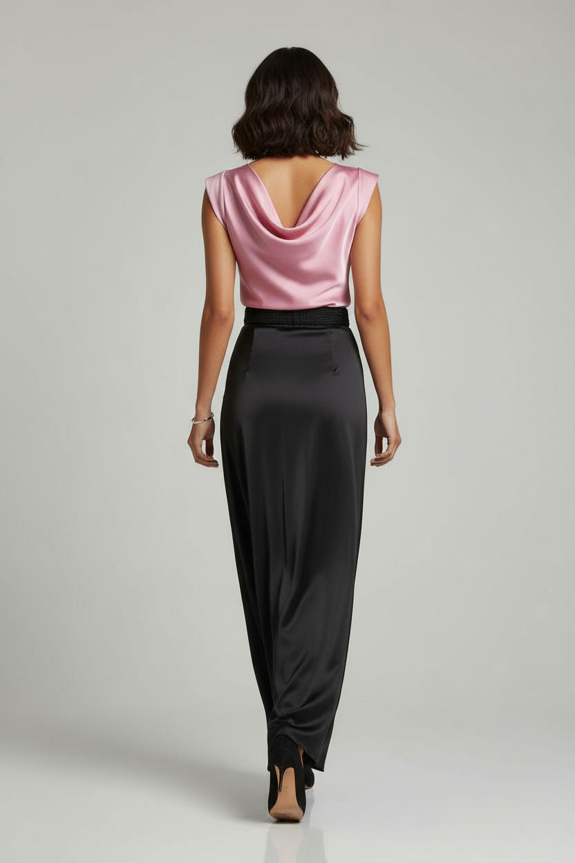 Cowl Neck Satin Top
