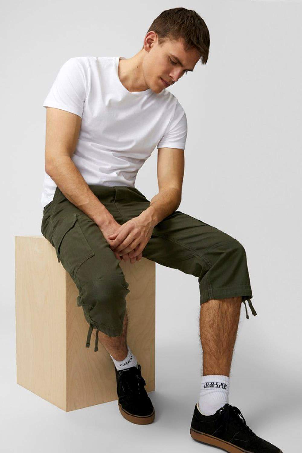 Akm Canvas Cargo Long Shorts In Forest Night