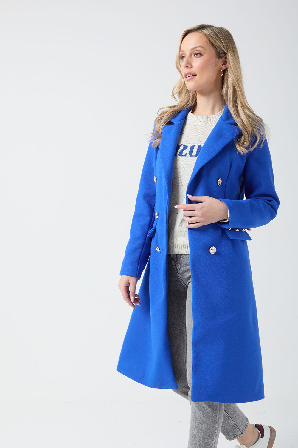 Vic Tailored Coat in Blue