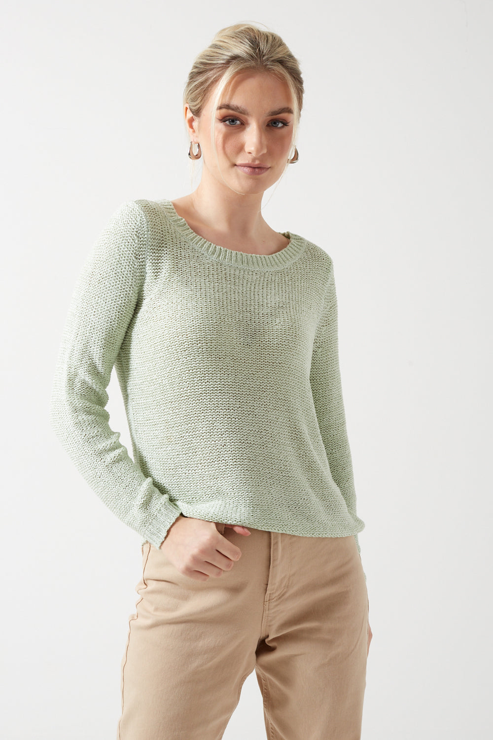 Geena Knit Pullover in Light Green