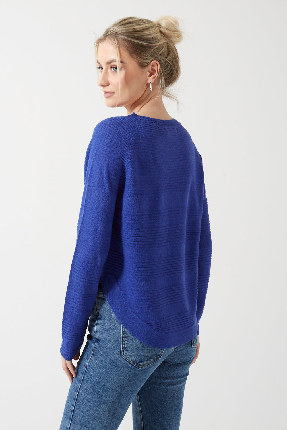 Caviar Knit Pullover in Blue