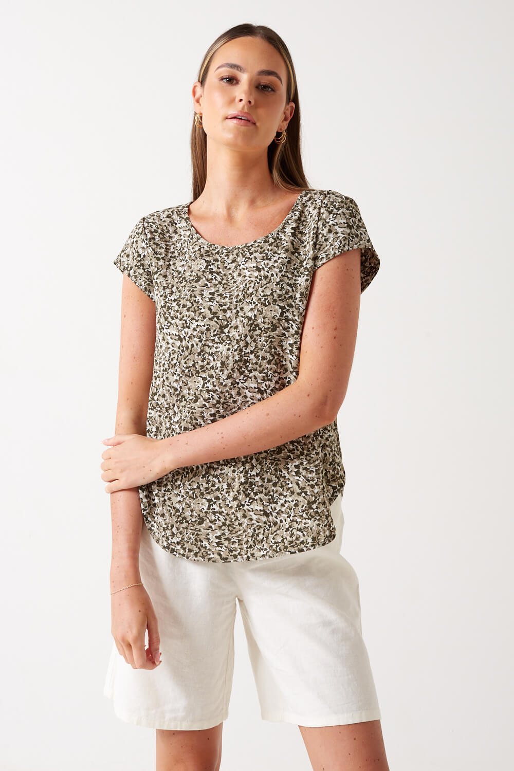 Vic Print Top in Duffel Bag