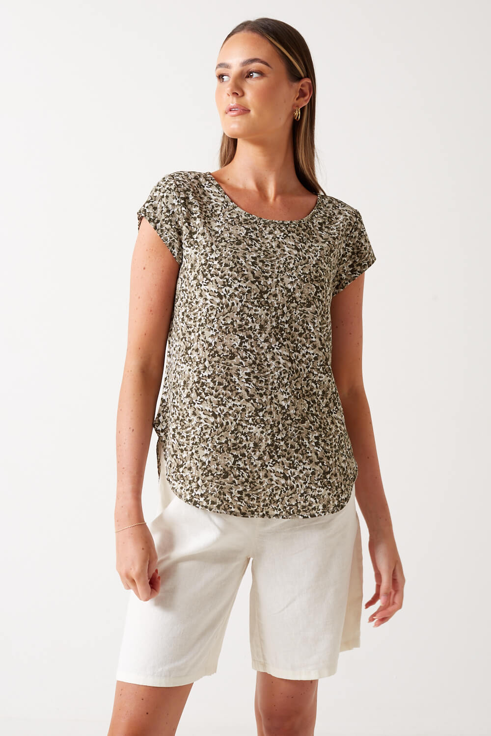 Vic Print Top in Duffel Bag