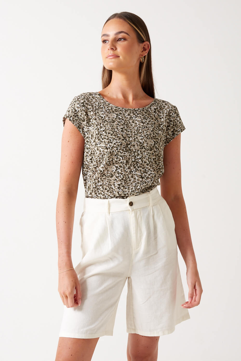 Vic Print Top in Duffel Bag