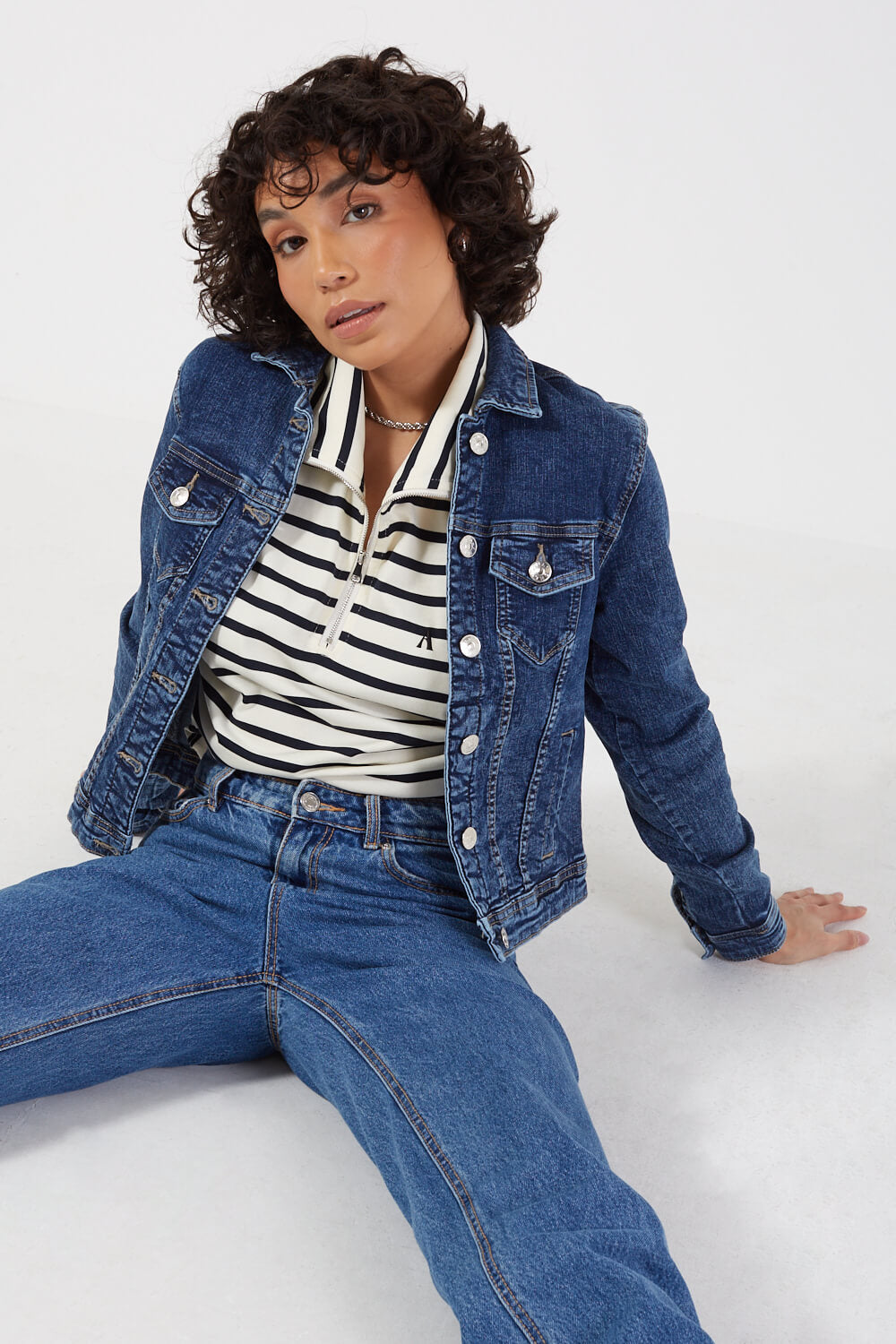 Tia Denim Jacket in Medium Blue