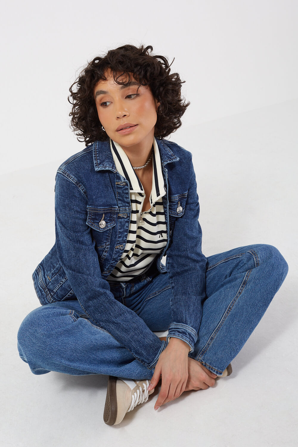 Tia Denim Jacket in Medium Blue