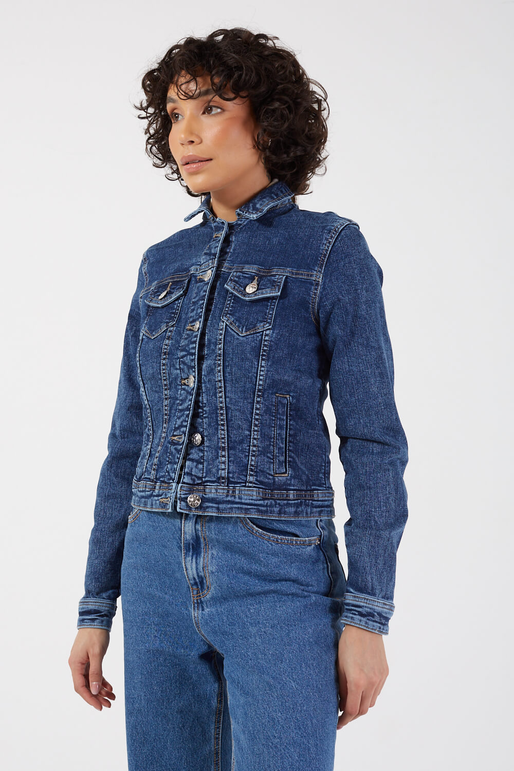 Tia Denim Jacket in Medium Blue