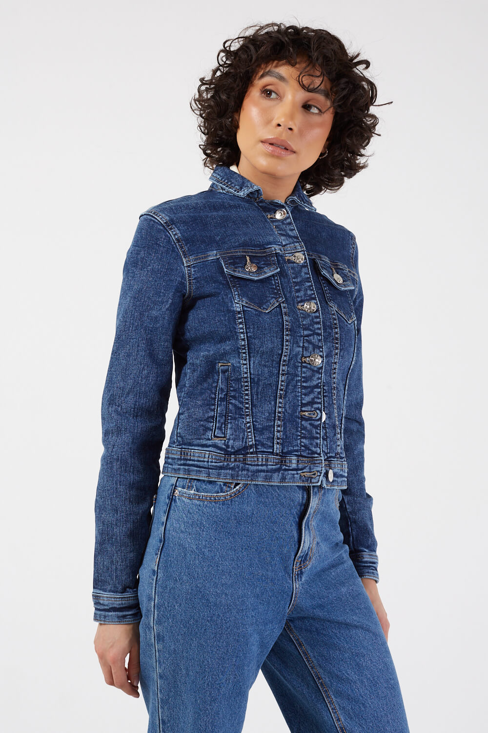 Tia Denim Jacket in Medium Blue
