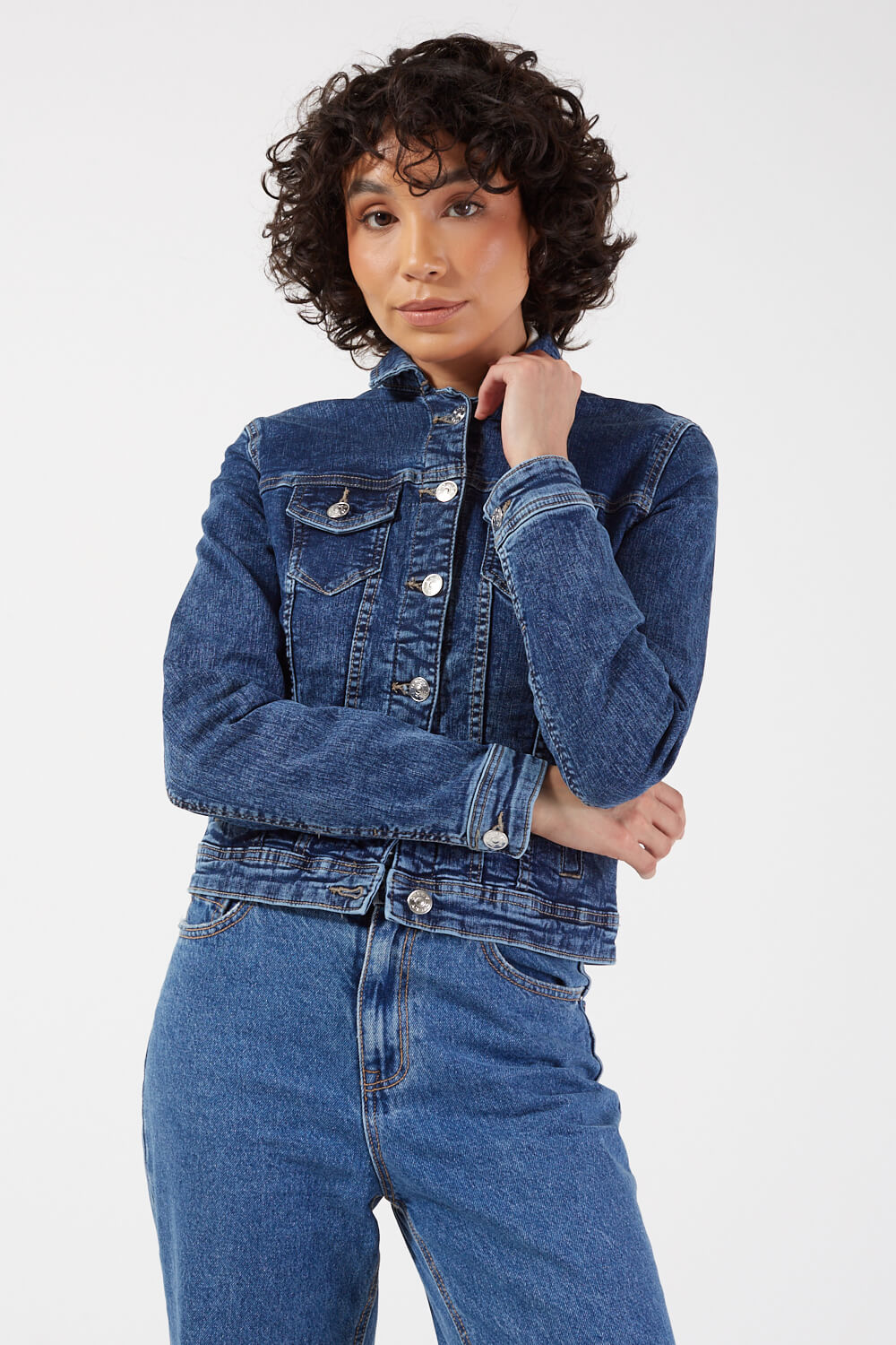 Tia Denim Jacket in Medium Blue