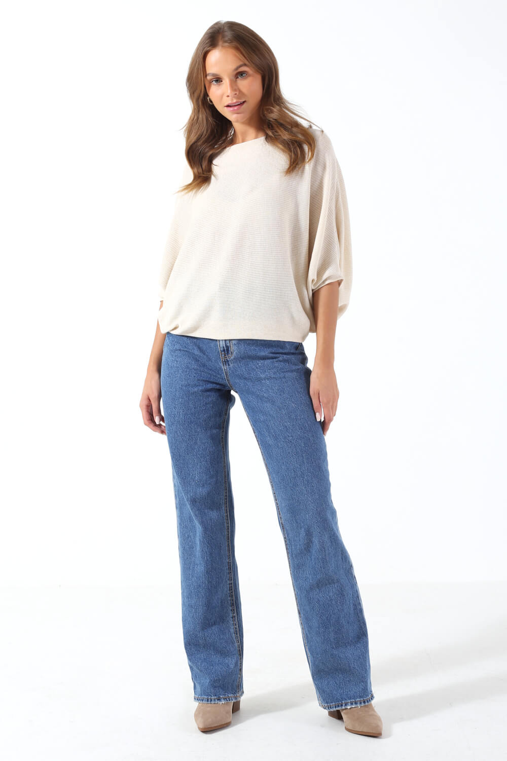 New Batwing Sleeve Top in Cream