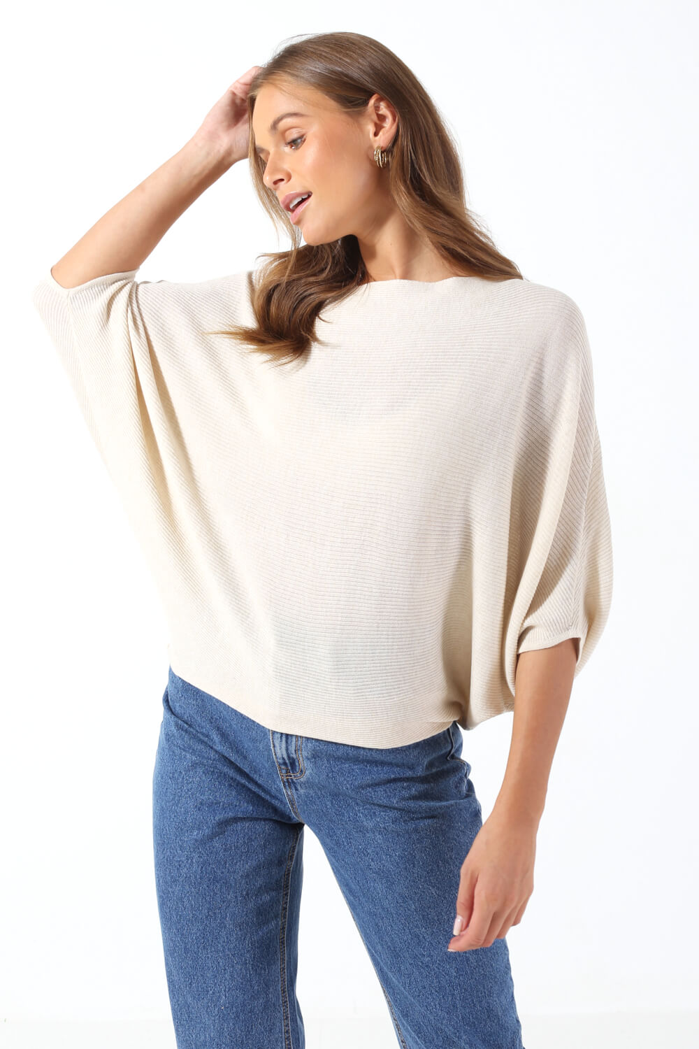 New Batwing Sleeve Top in Cream