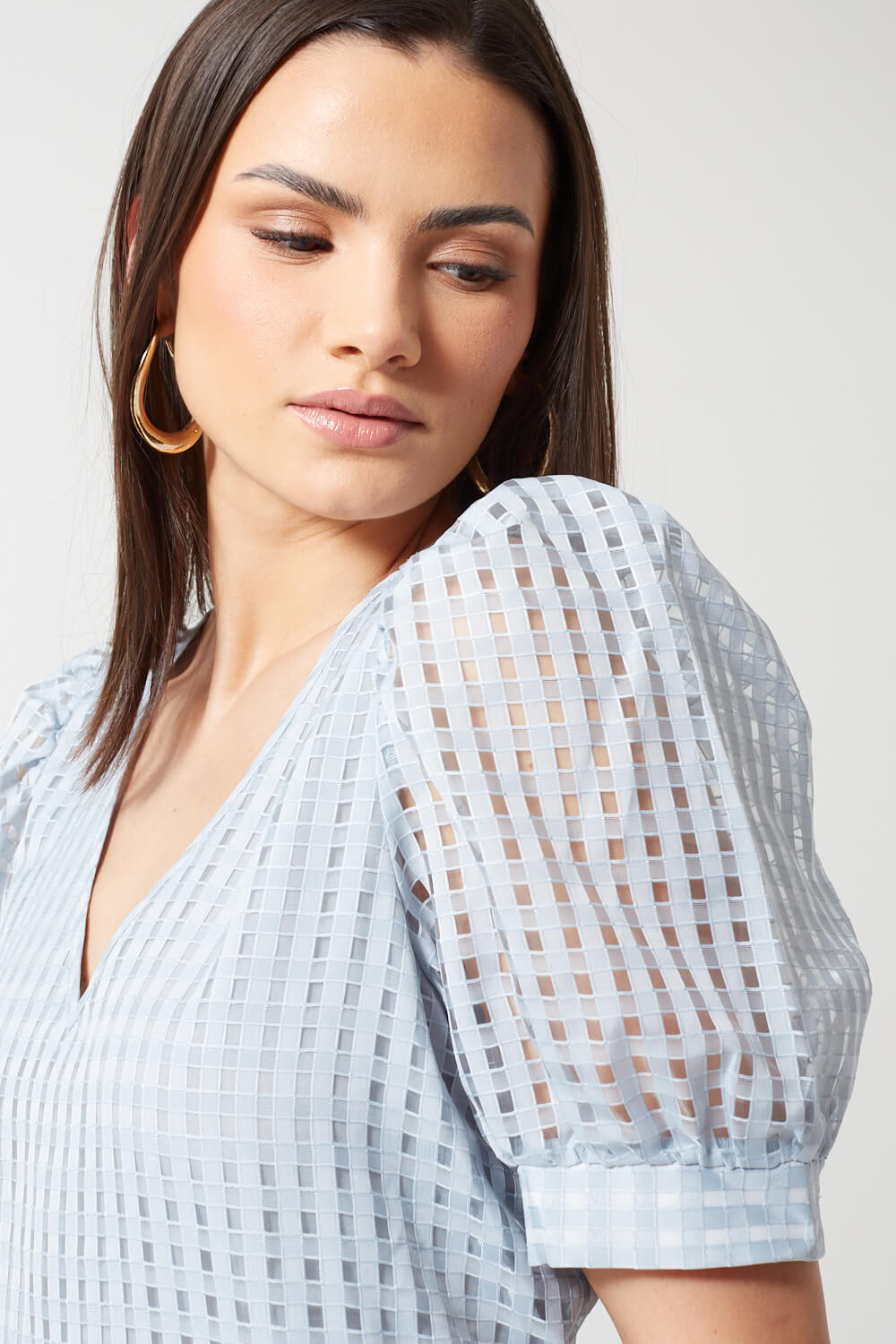 Magenta Mesh Dress in Blue