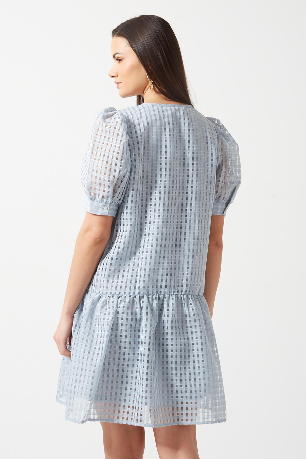 Magenta Mesh Dress in Blue