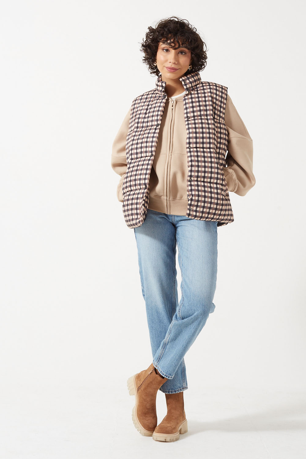 Dion Check Print Gilet