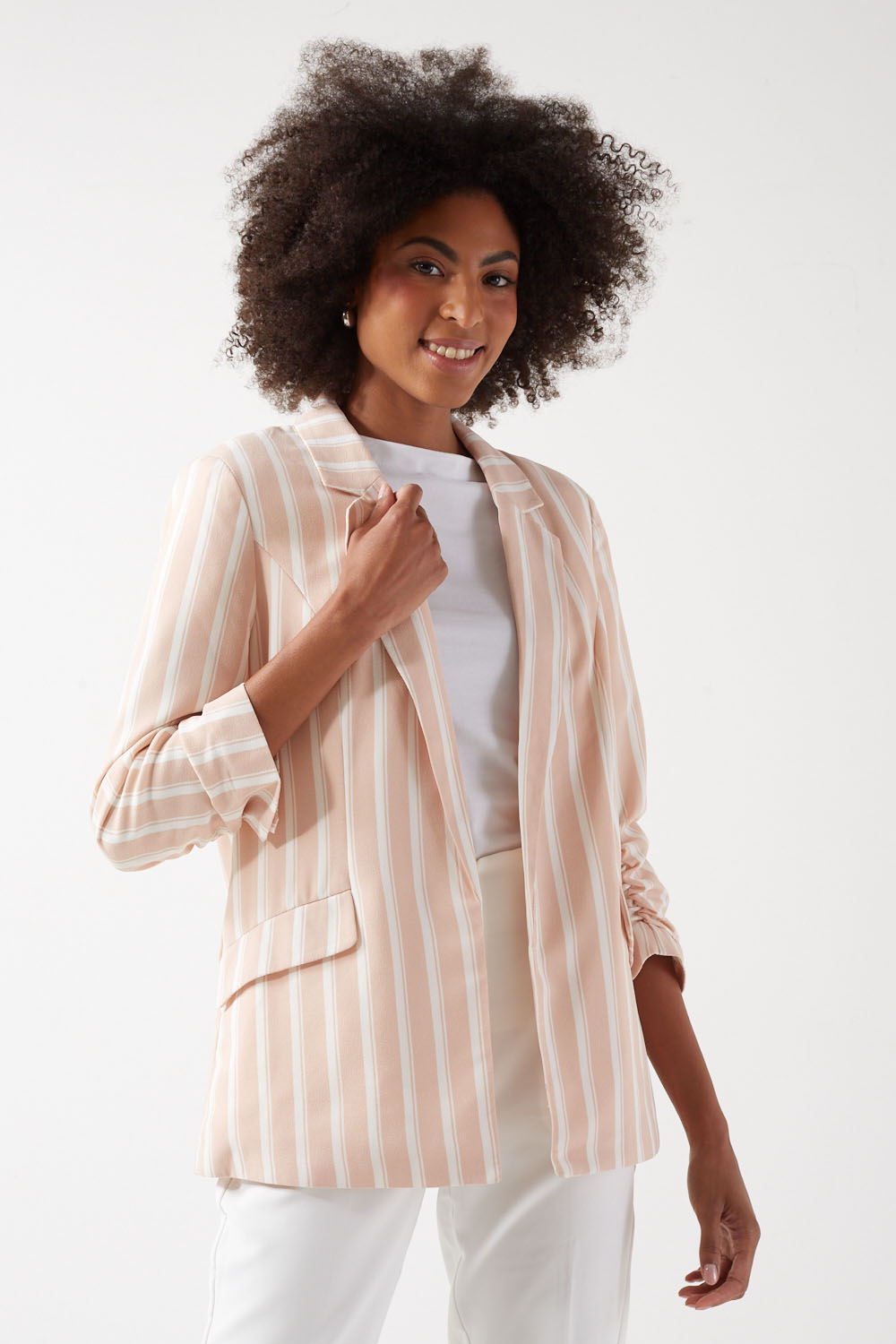 Diana Stripe Blazer in Blush