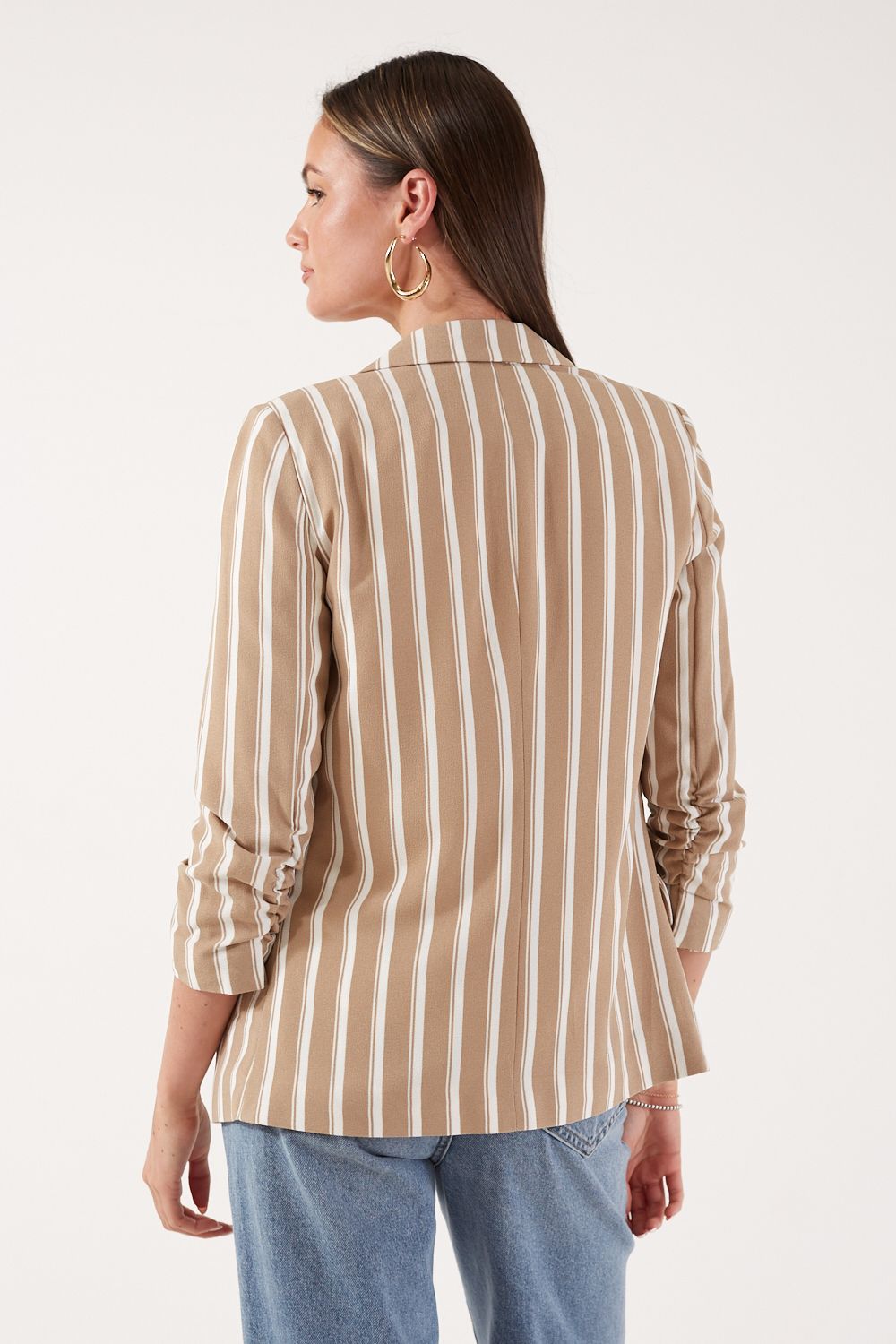 Diana Stripe Blazer in Beige
