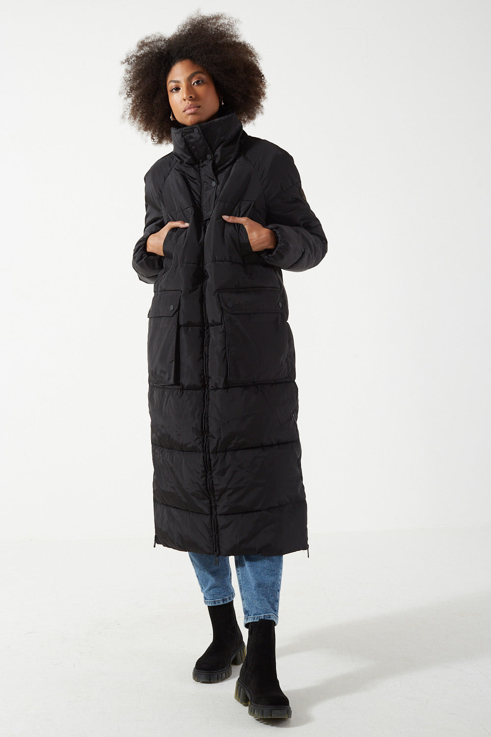 Nora X-Long Puffer Jacket in Black
