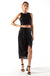 Emily Wrap Sequin Midi Skirt in Black