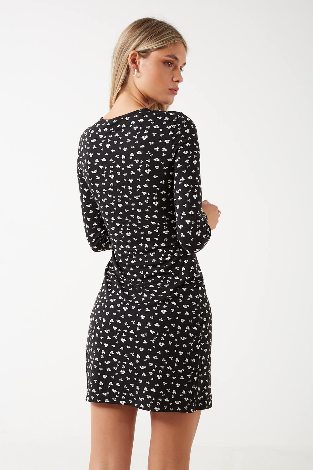 Nala Wrap Mini Dress in Black