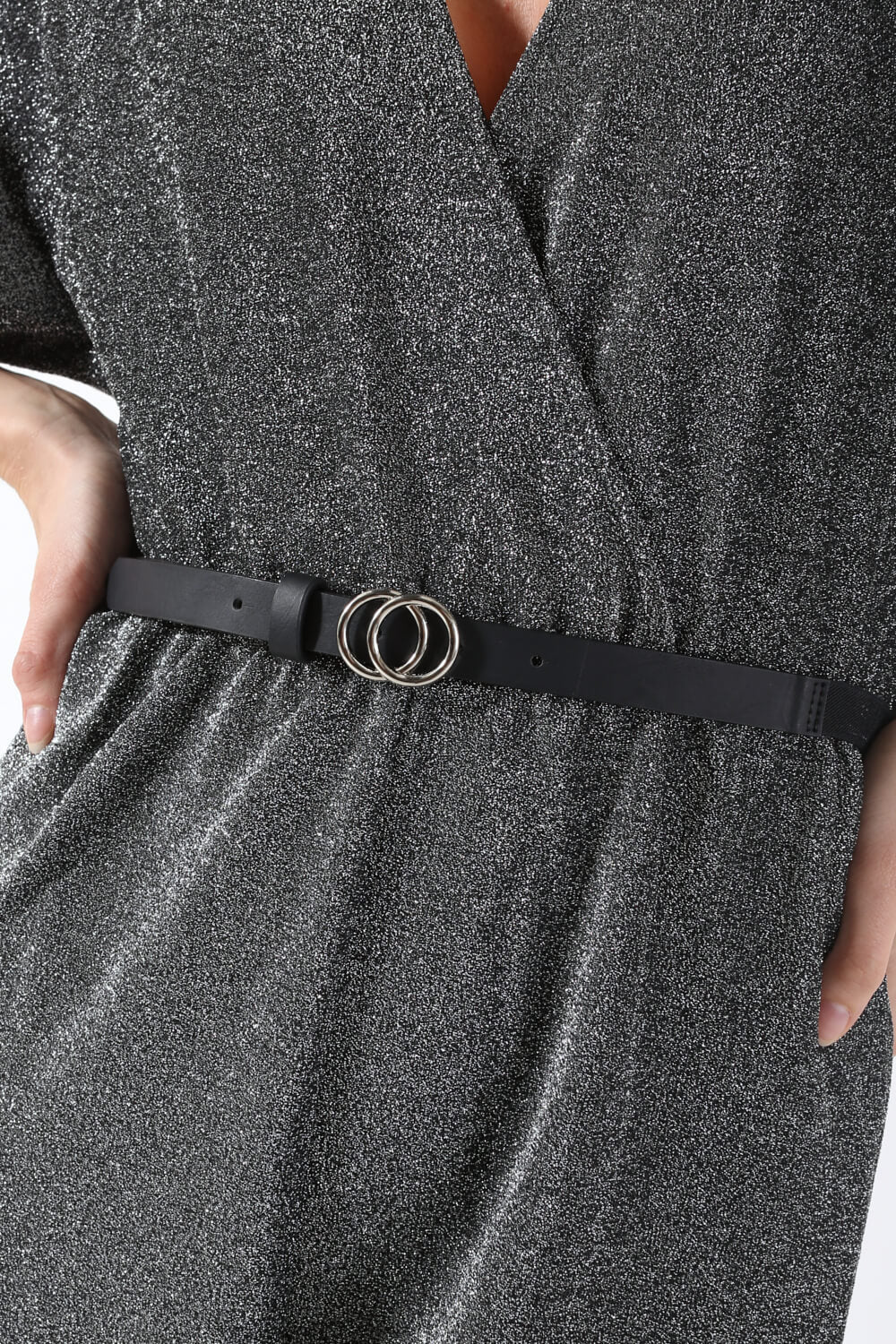 Serina Wrap Jumpsuit in Silver