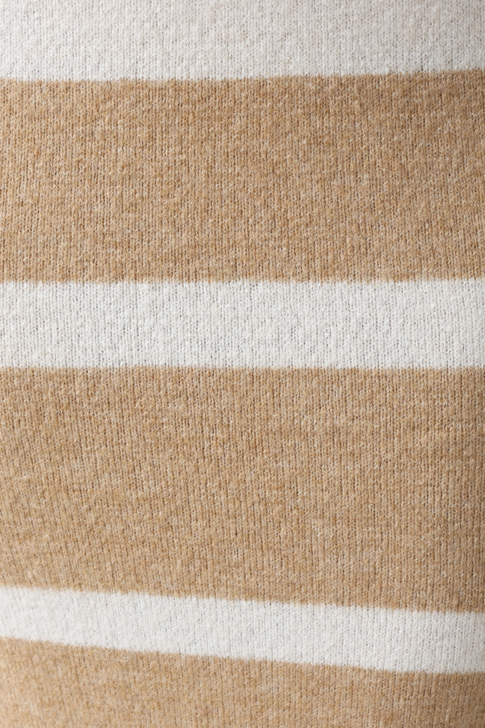 Sesilje LS Roll Neck Short Knit Striped Jumper in Birch