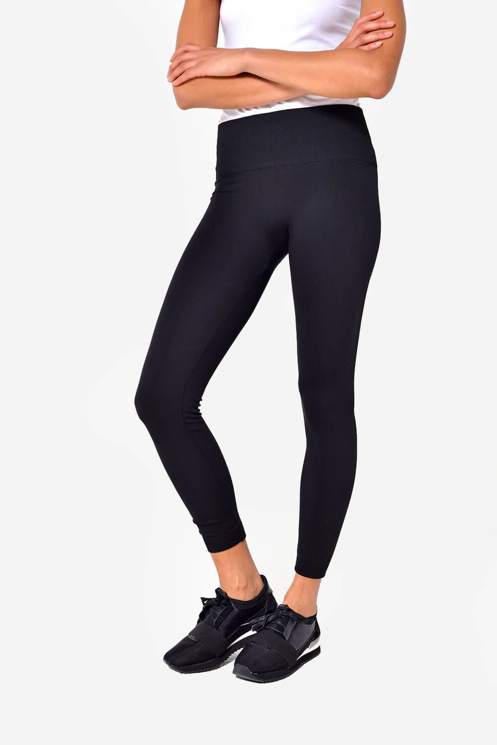 Zelda Basic Fleece Lined Leggings in Black