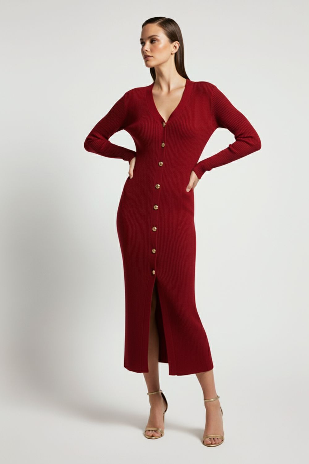 The Stella Rib Knit Cardigan Dress