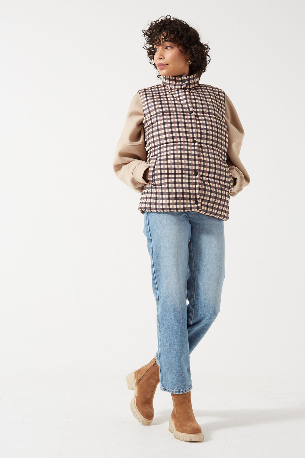 Dion Check Print Gilet