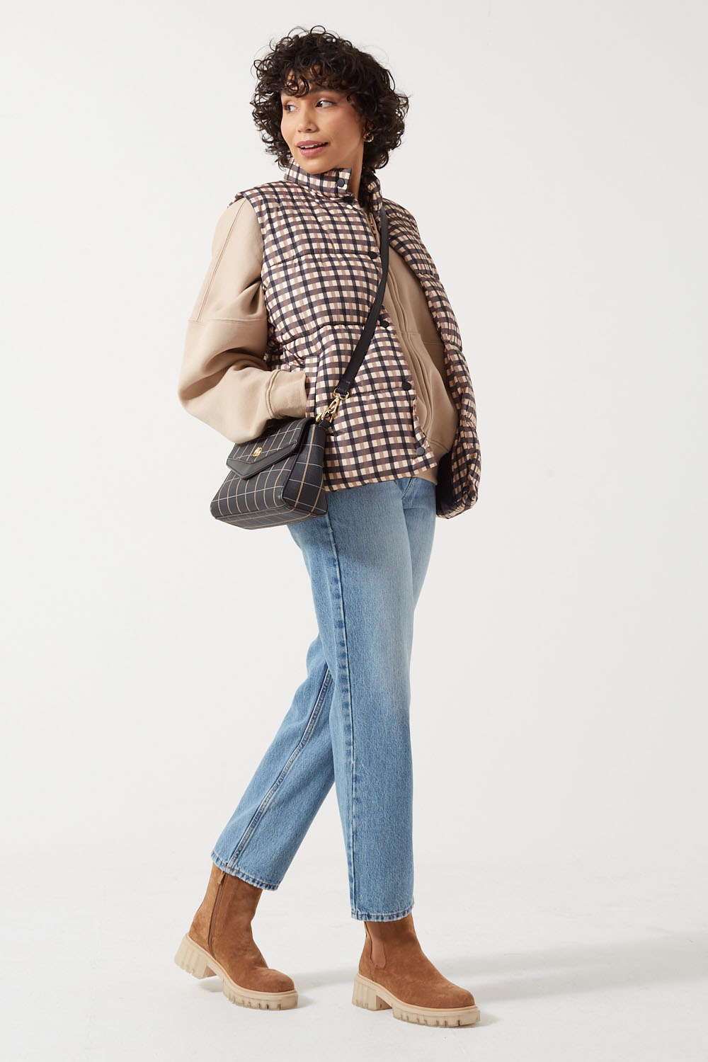 Dion Check Print Gilet