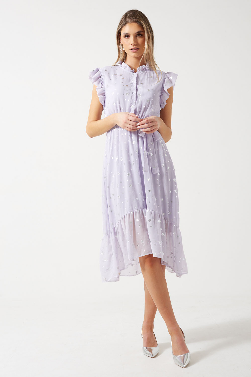 Star Midi Dress in Lilac