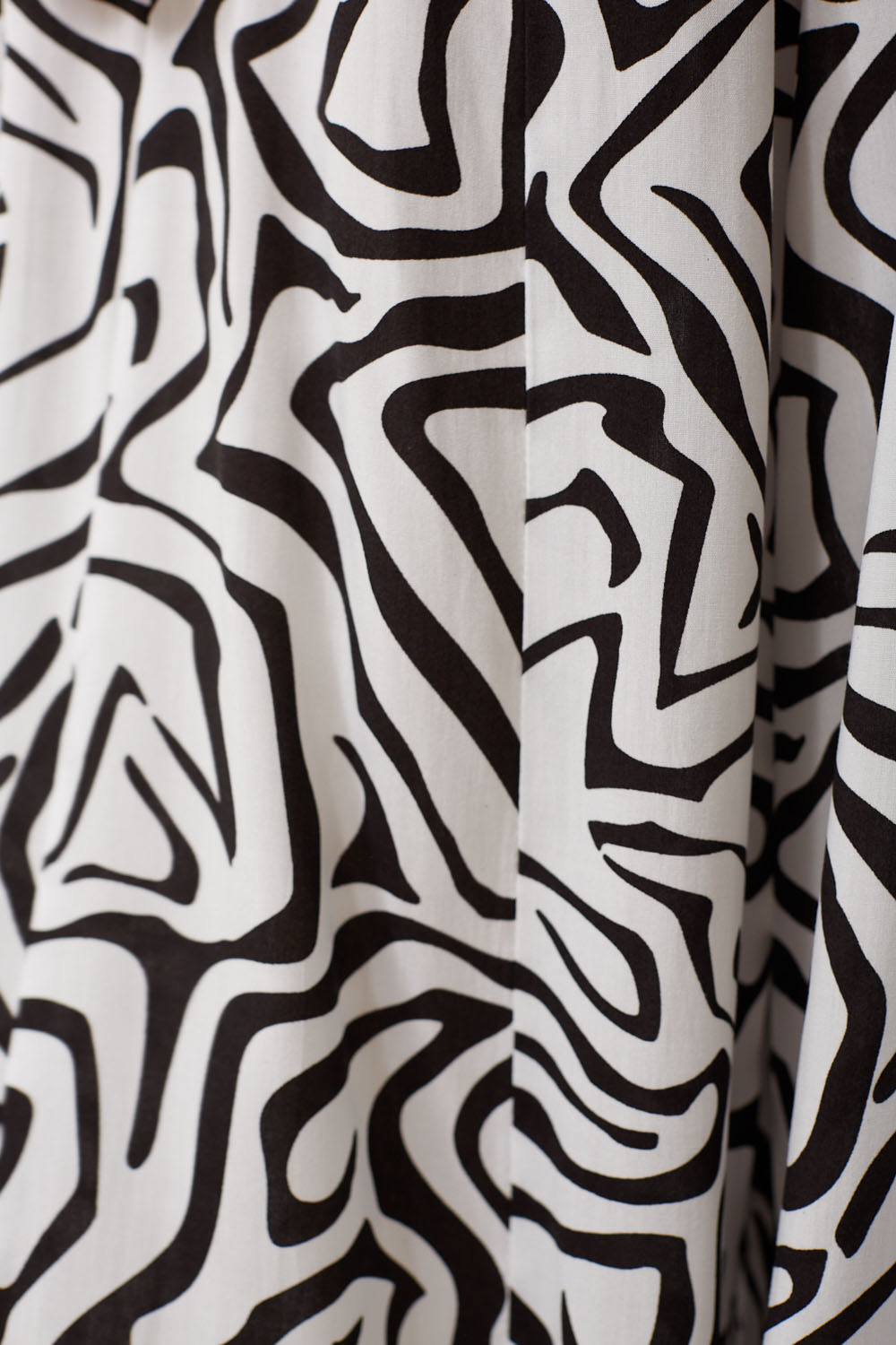 Nancy Zebra Print Wide Leg Tie Waist Trousers in Black and White