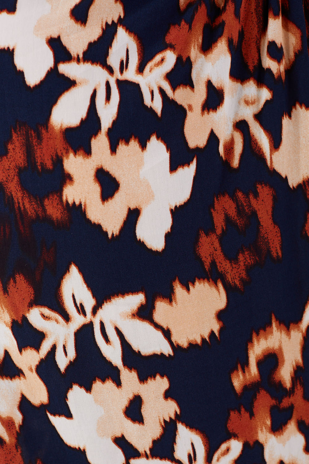 Leticia Floral Ruched Detail Midi Skirt in Navy