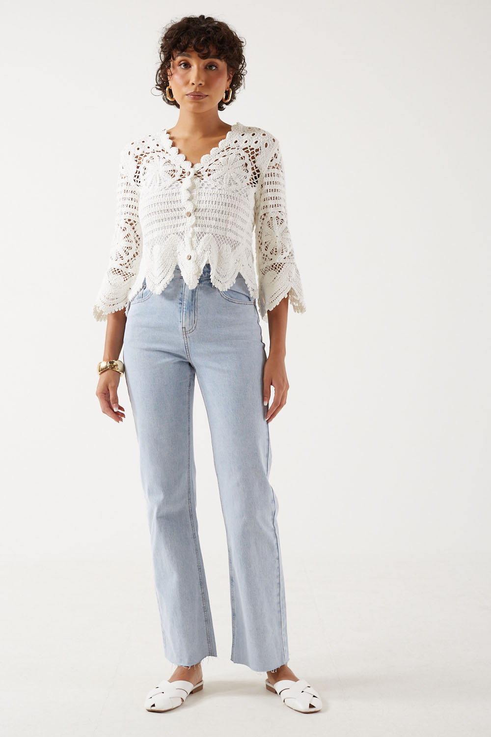 Maddie HW Straight Jeans in Light Blue