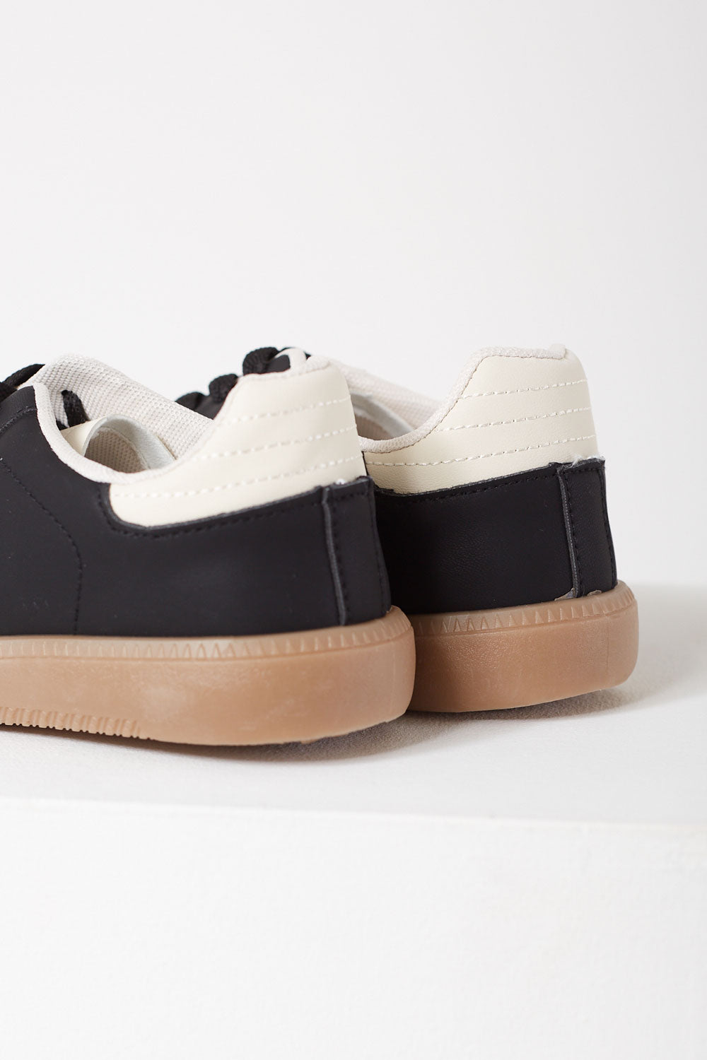 Sandra Casual Retro White Stripes Trainers in Black