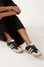 Sandra Casual Retro White Stripes Trainers in Black