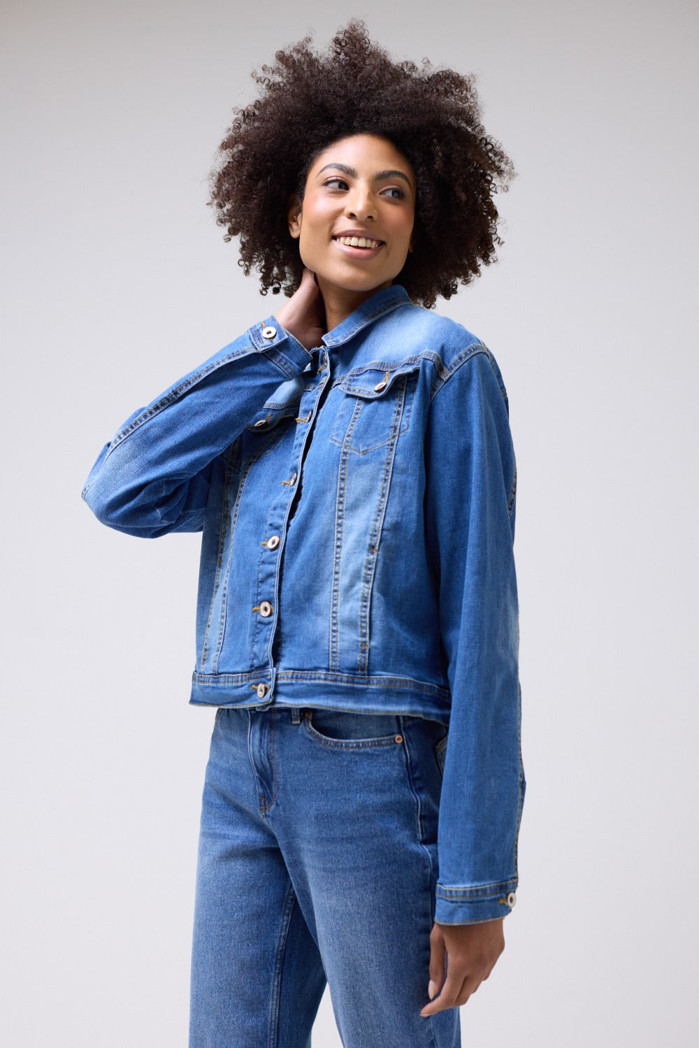 Adriana Denim Jacket in Light Blue