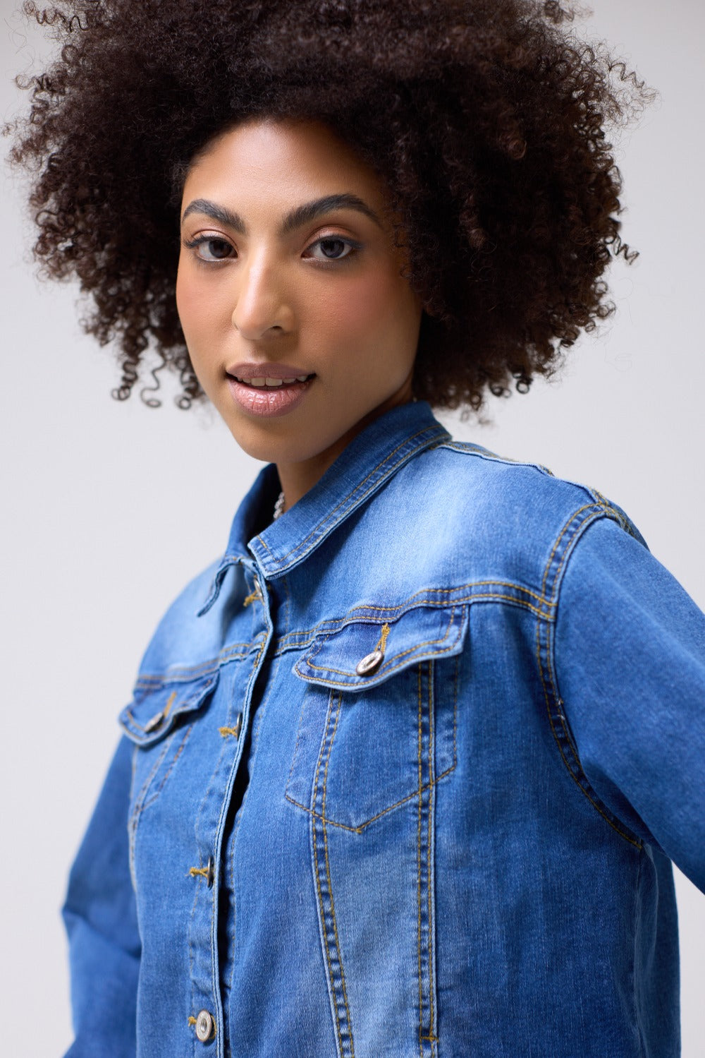 Adriana Denim Jacket in Light Blue