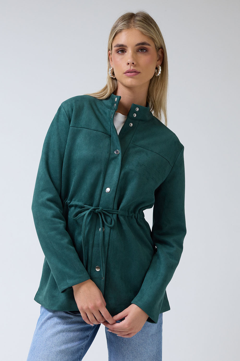 Janine Suede Jacket in Green